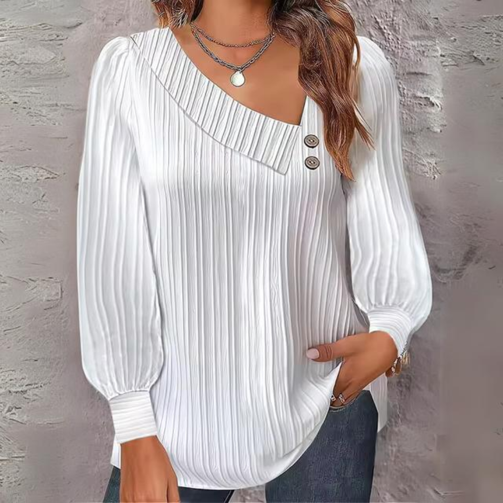 Maja - Manica lunga con colletto obliquo casual
