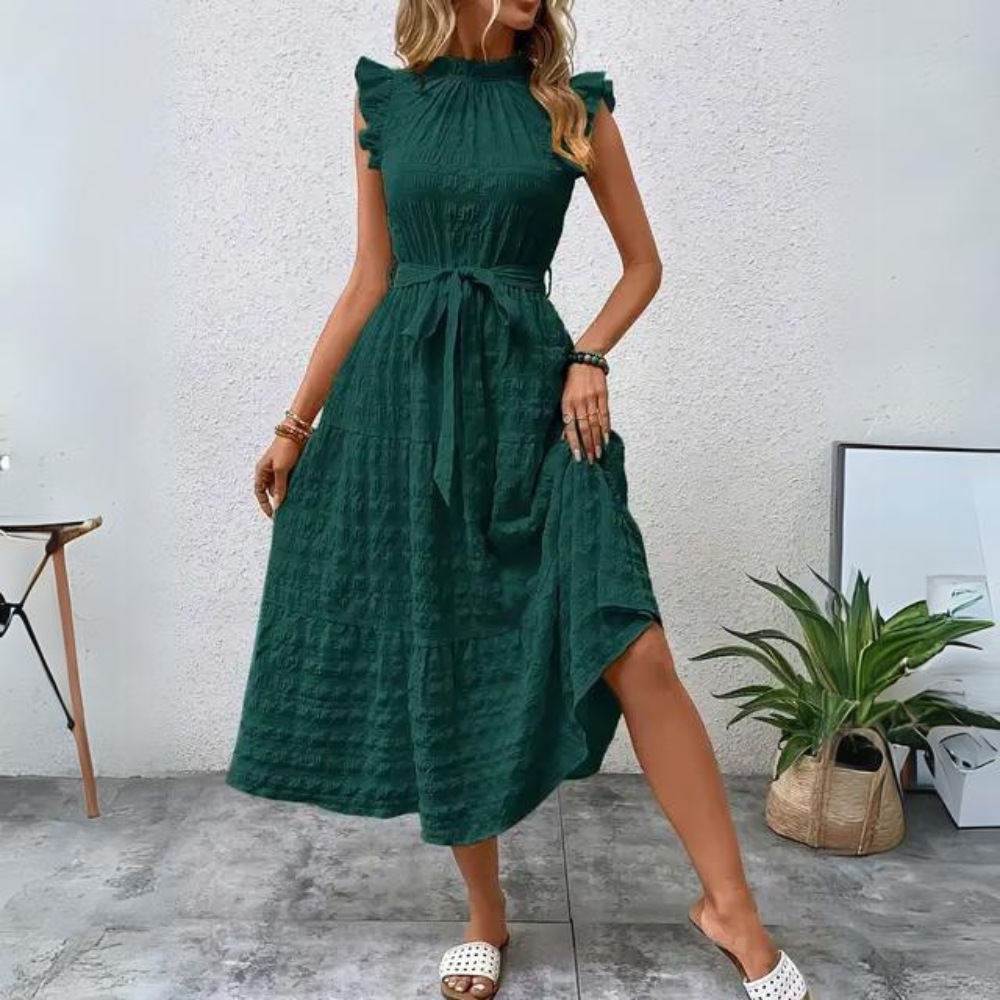Marieke - Abito dettagliato con cintura in tessuto