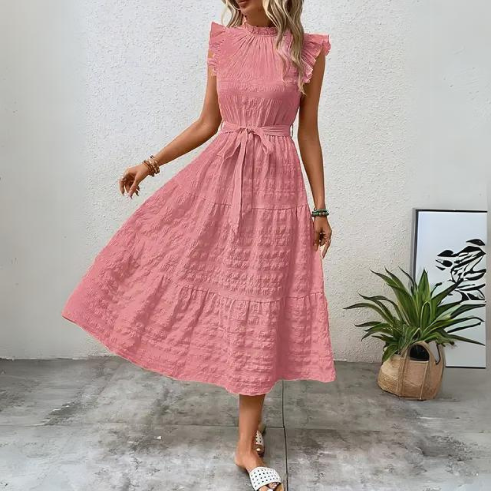 Marieke - Abito dettagliato con cintura in tessuto