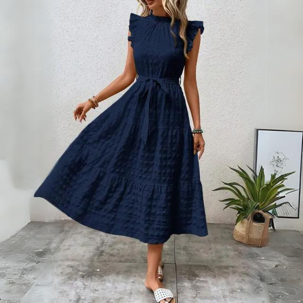 Marieke - Abito dettagliato con cintura in tessuto
