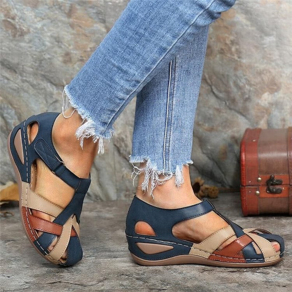 Fay - Sandalo casual da donna con tacco a zeppa