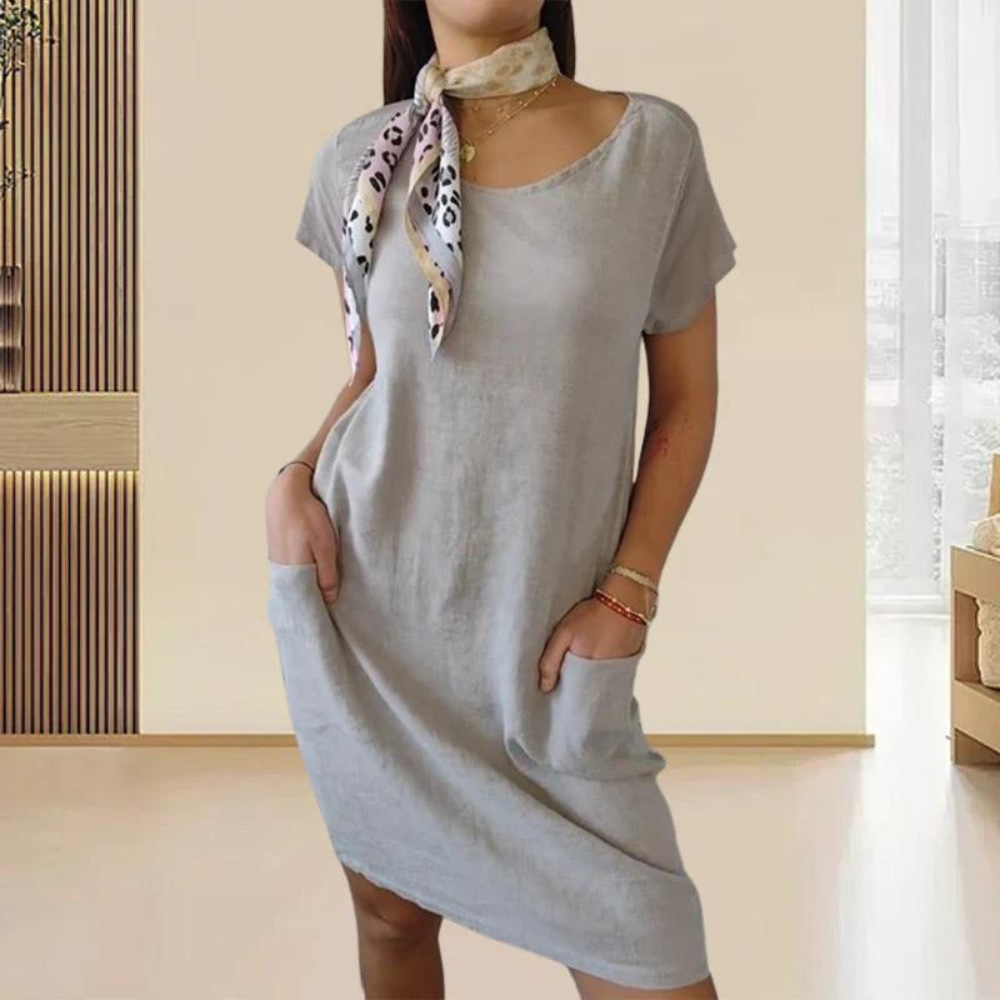 Nyah - Abito elegante da donna con scollo rotondo