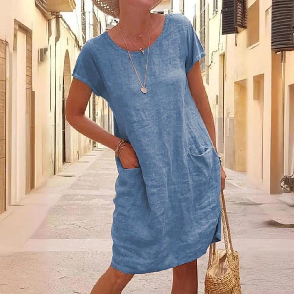 Nyah - Abito elegante da donna con scollo rotondo