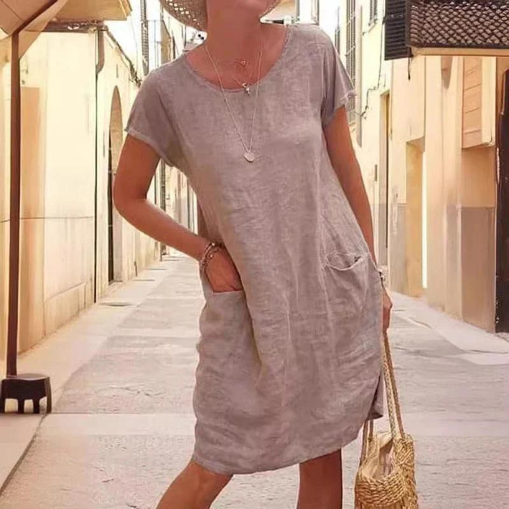 Nyah - Abito elegante da donna con scollo rotondo