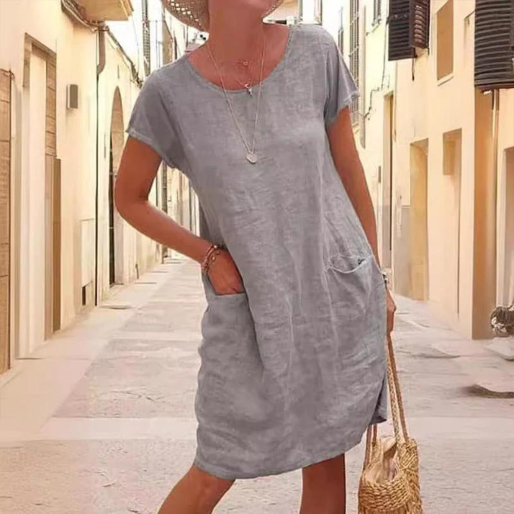 Nyah - Abito elegante da donna con scollo rotondo