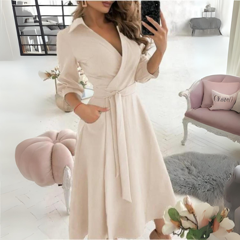 Odalys - Abito elegante con cintura in tessuto