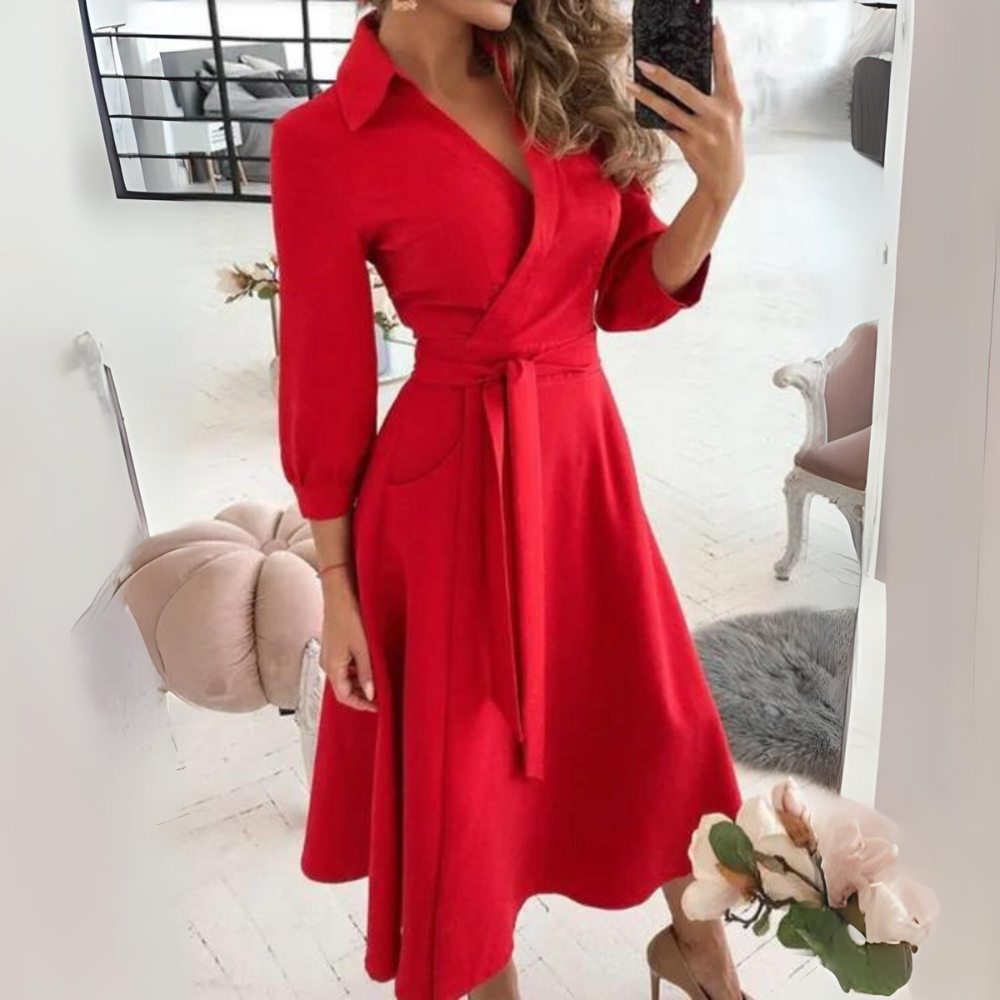 Odalys - Abito elegante con cintura in tessuto