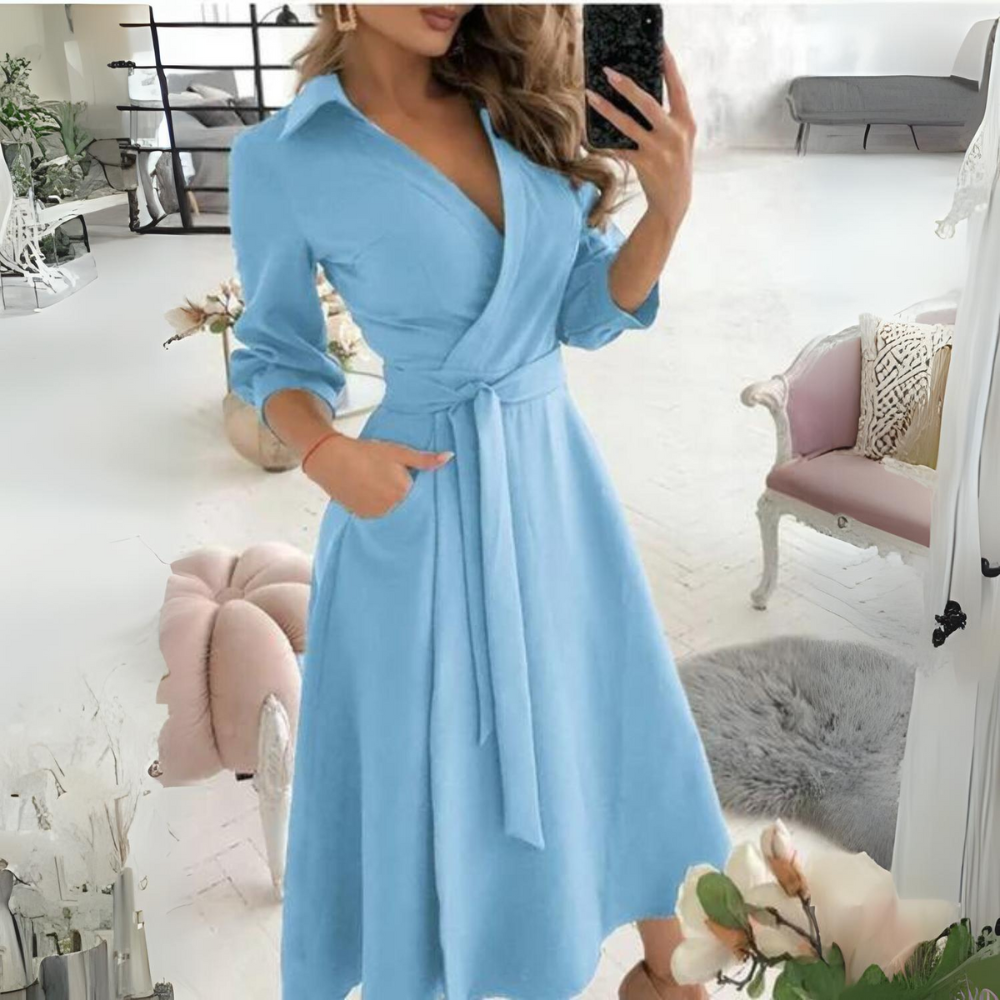Odalys - Abito elegante con cintura in tessuto