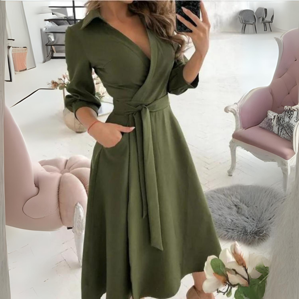 Odalys - Abito elegante con cintura in tessuto