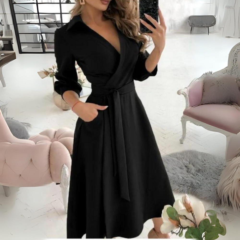 Odalys - Abito elegante con cintura in tessuto