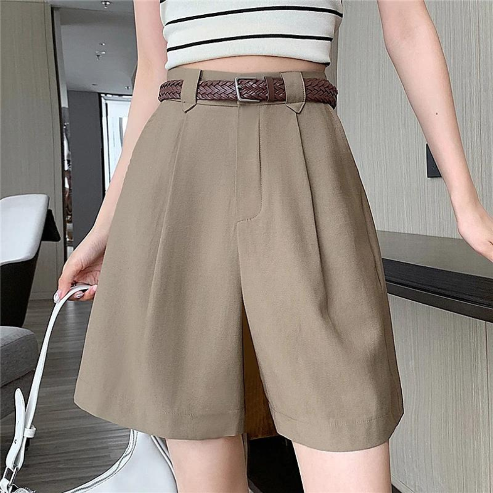 Riley - Pantaloncini da donna in cotone e lino