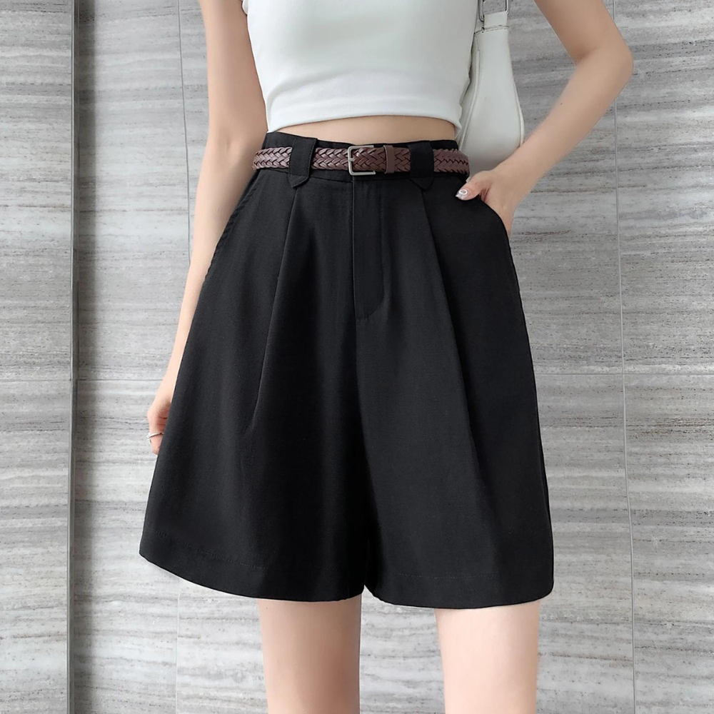Riley - Pantaloncini da donna in cotone e lino
