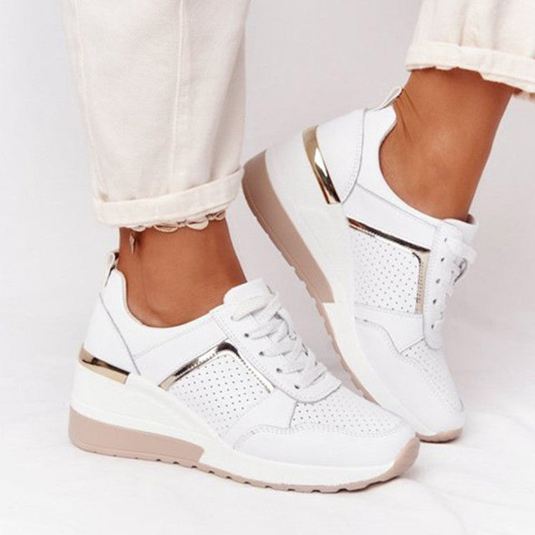 Scarpe stringate con zeppa