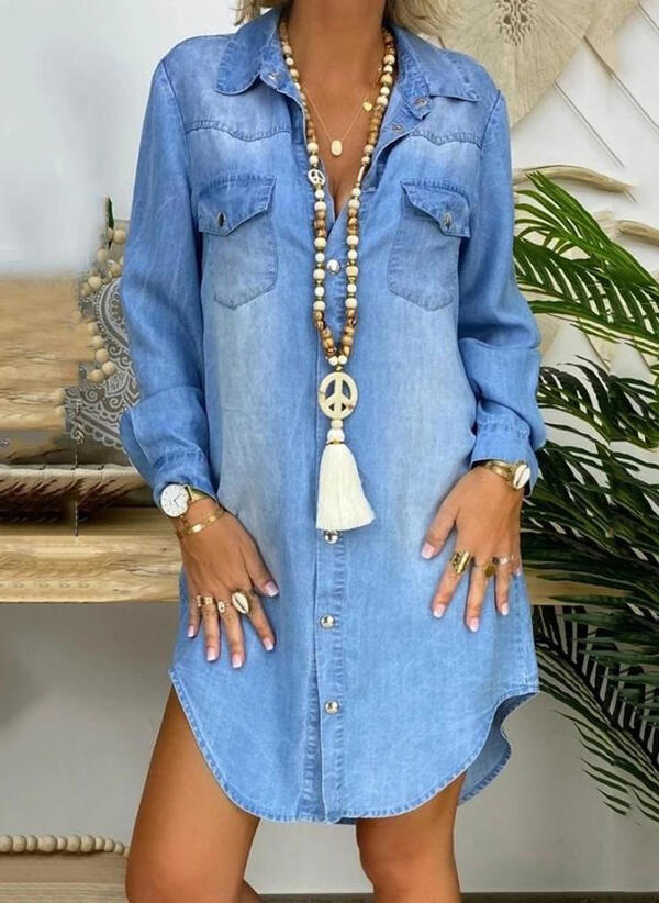 ELVIRA - Abito camicia in denim