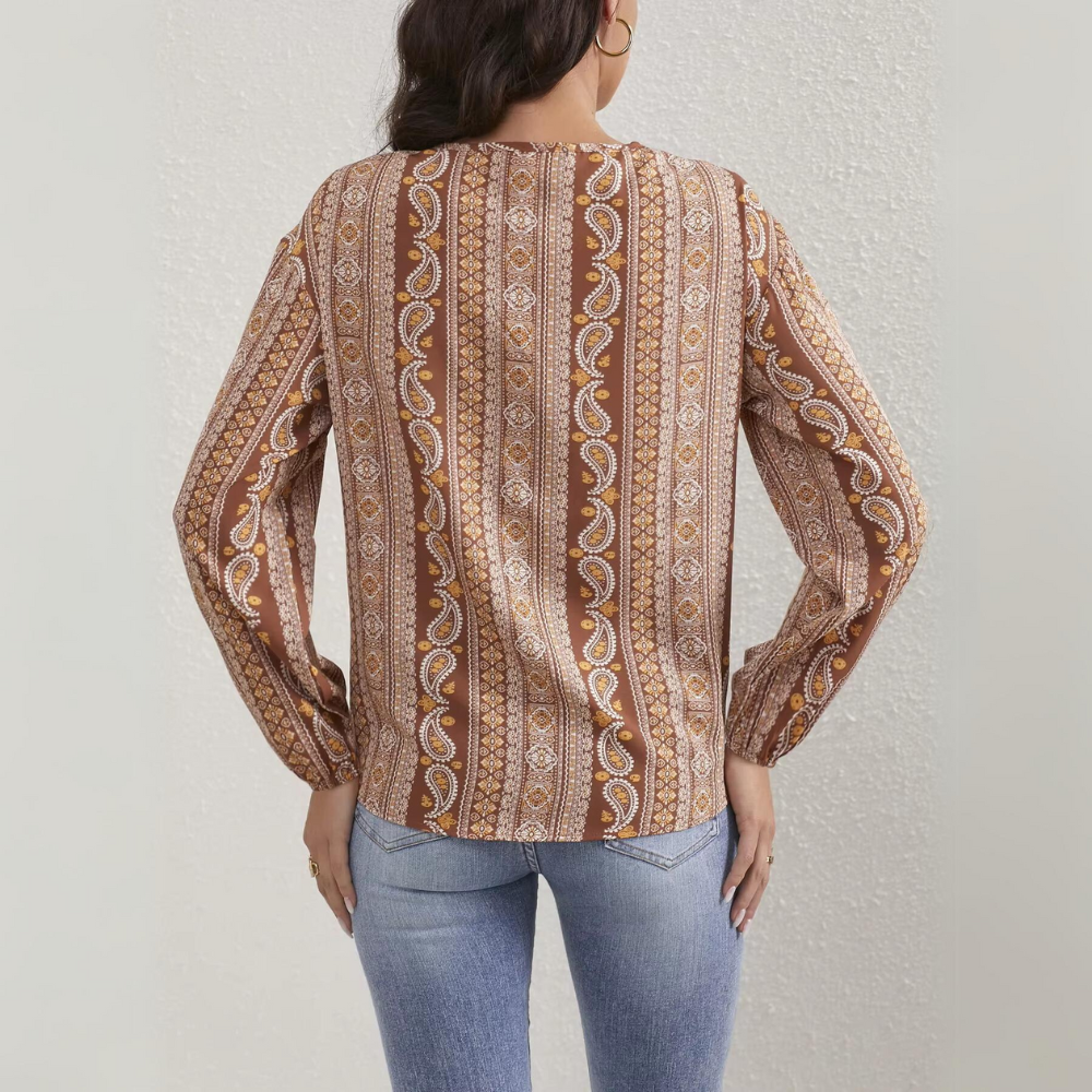 Pia - Camicetta da donna casual legata