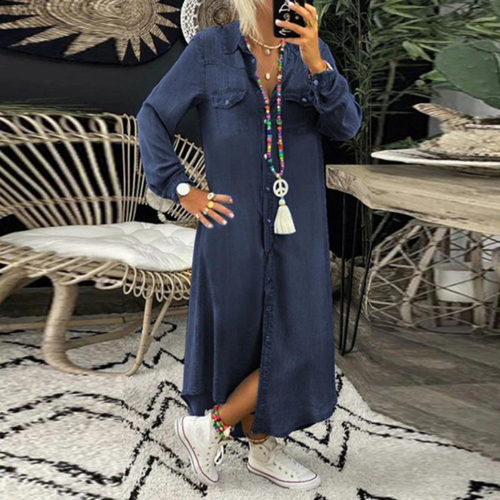 Reed - Comodo abito a camicia in denim
