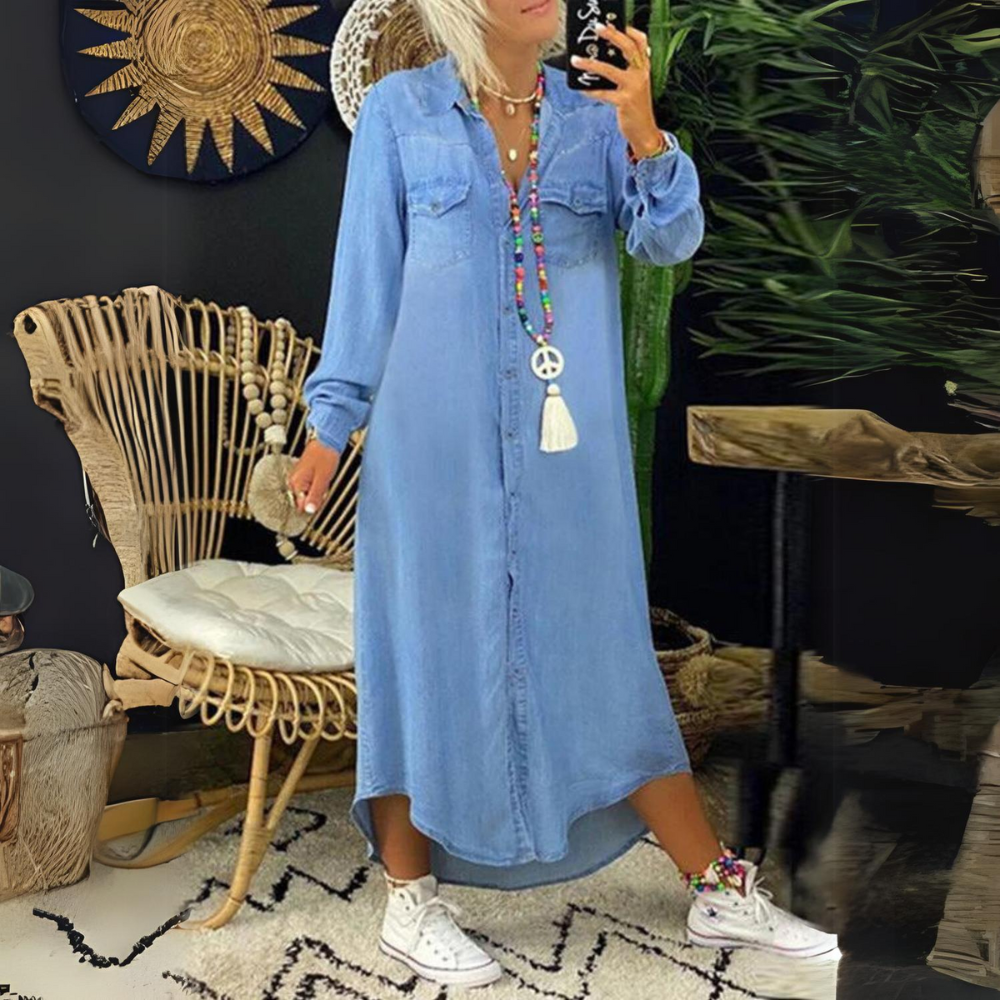Reed - Comodo abito a camicia in denim