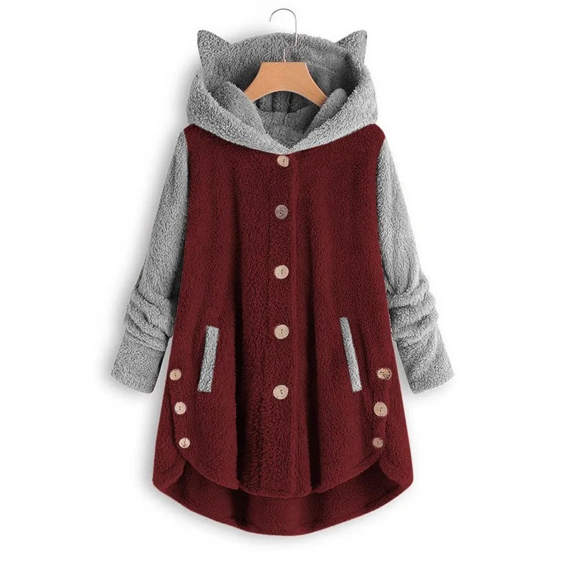 Maglia con cappuccio Thori da donna con motivo a gatto