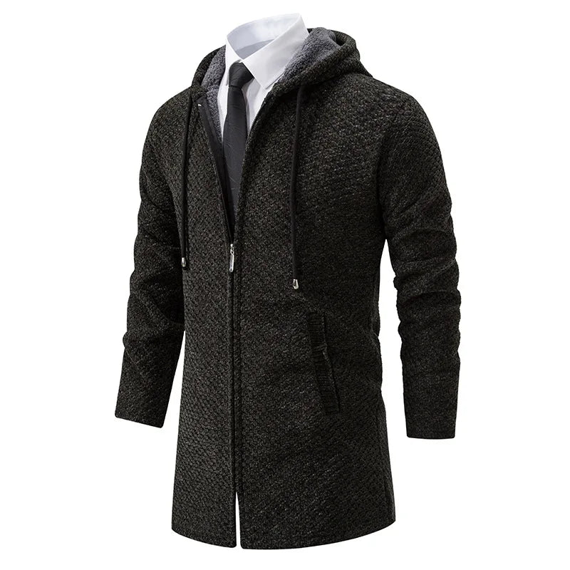 Mikkel - Giacca in lana con cappuccio da uomo
