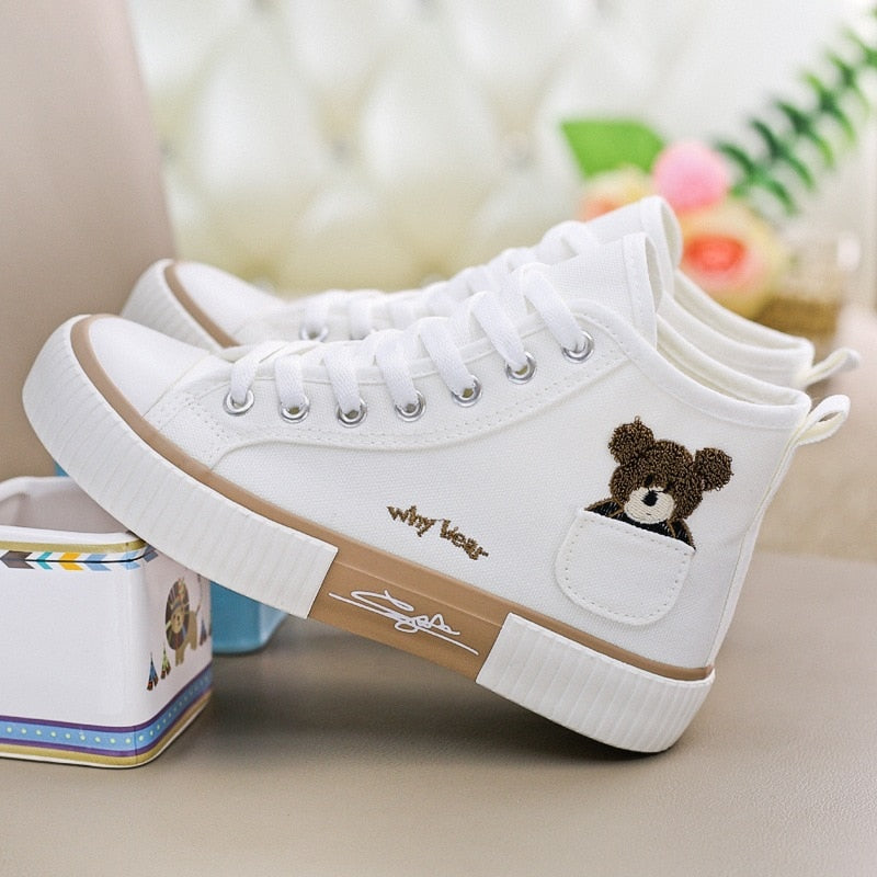 Scarpe casual in pizzo Nero Bianco Orso