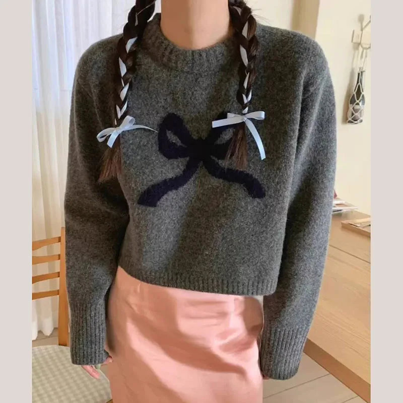 Lara - Maglia da donna con motivo a fiocco