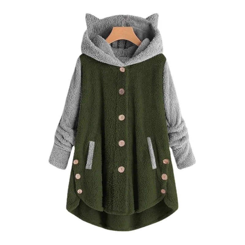 Maglia con cappuccio Thori da donna con motivo a gatto