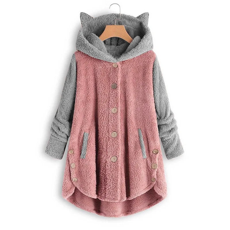 Maglia con cappuccio Thori da donna con motivo a gatto