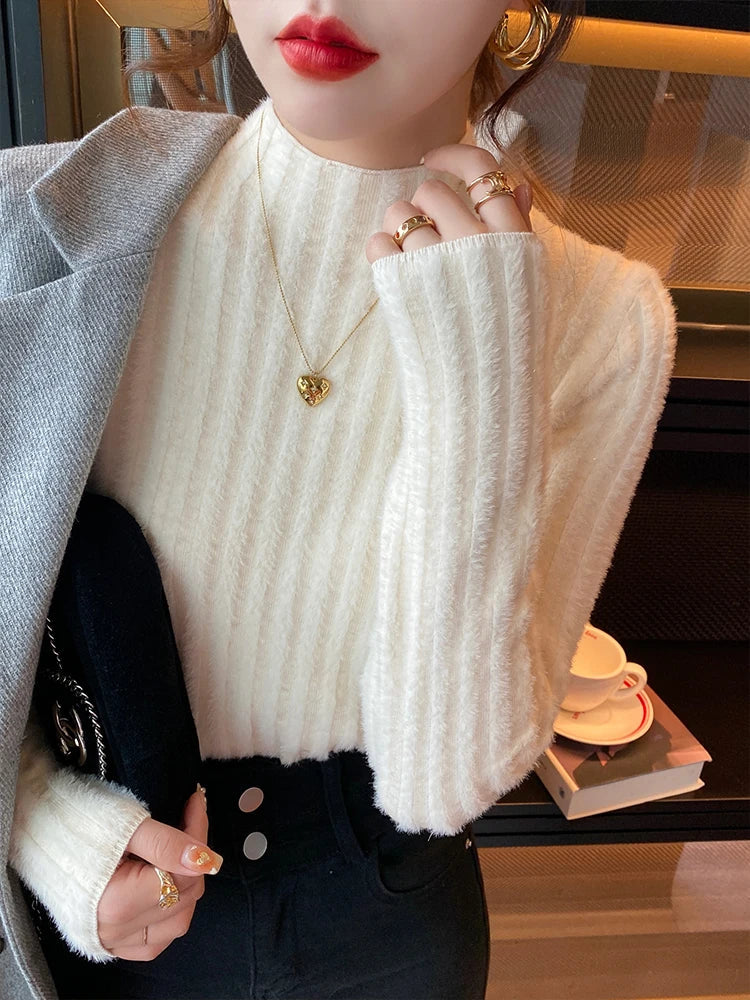 Thessaly - Maglia da donna con collo a dolcevita Spessa e calda
