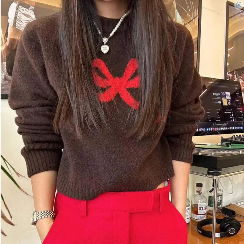 Lara - Maglia da donna con motivo a fiocco