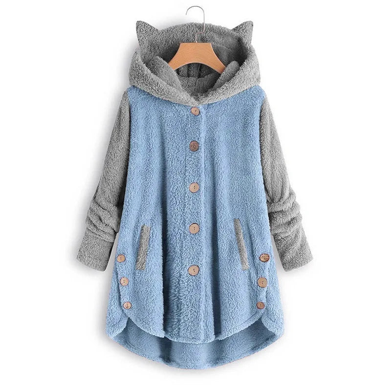 Maglia con cappuccio Thori da donna con motivo a gatto