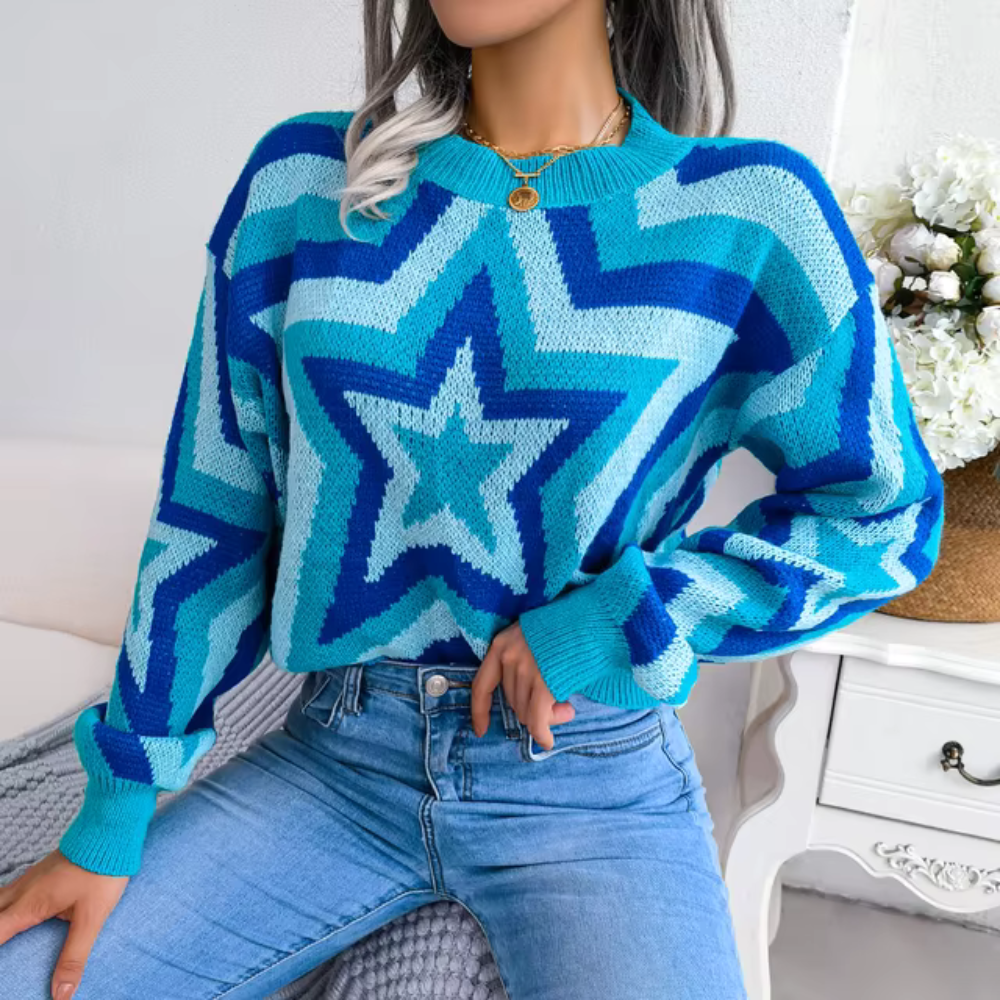 Vondra - Maglione con motivo a stelle per l'inverno