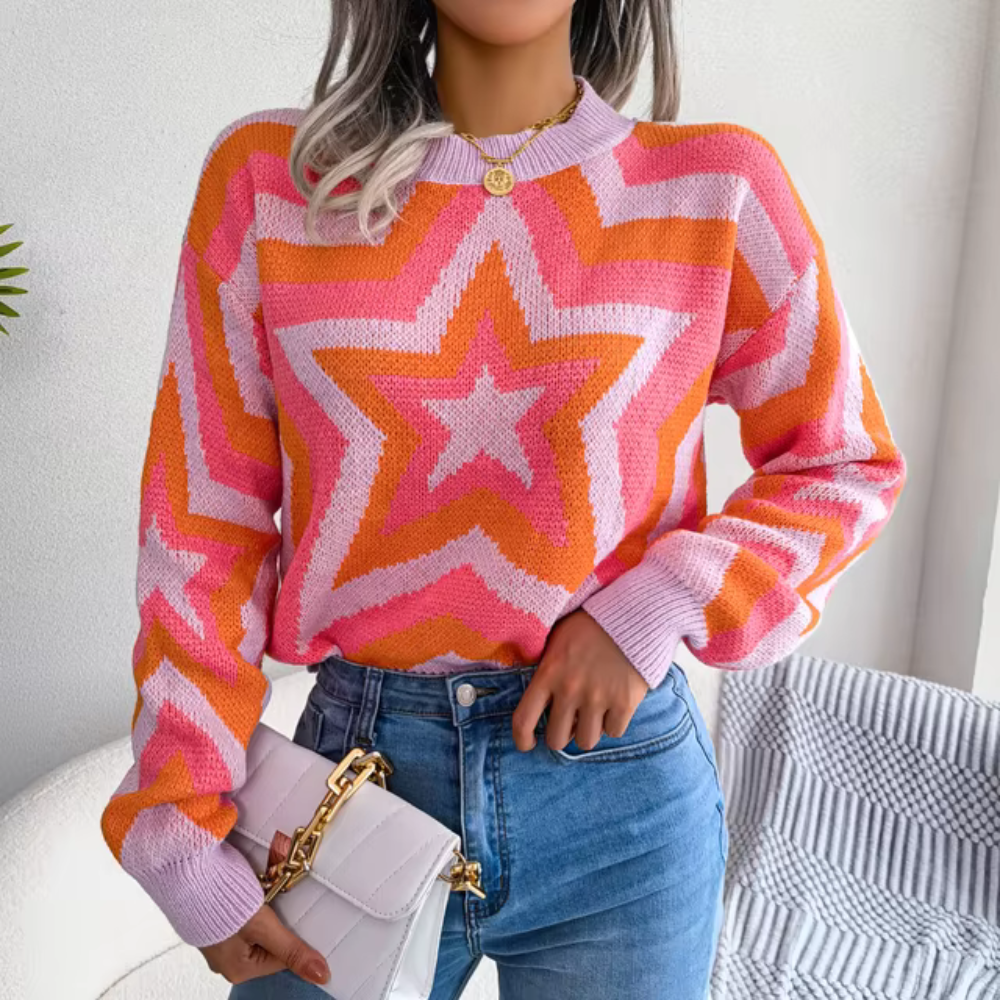 Vondra - Maglione con motivo a stelle per l'inverno
