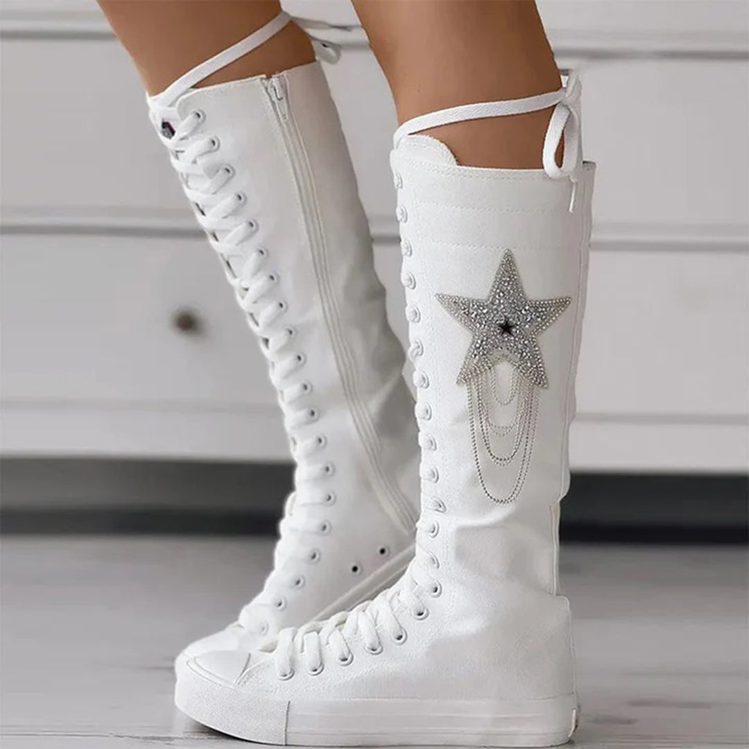 Karina Star - Scarpe alte con lacci e pompon
