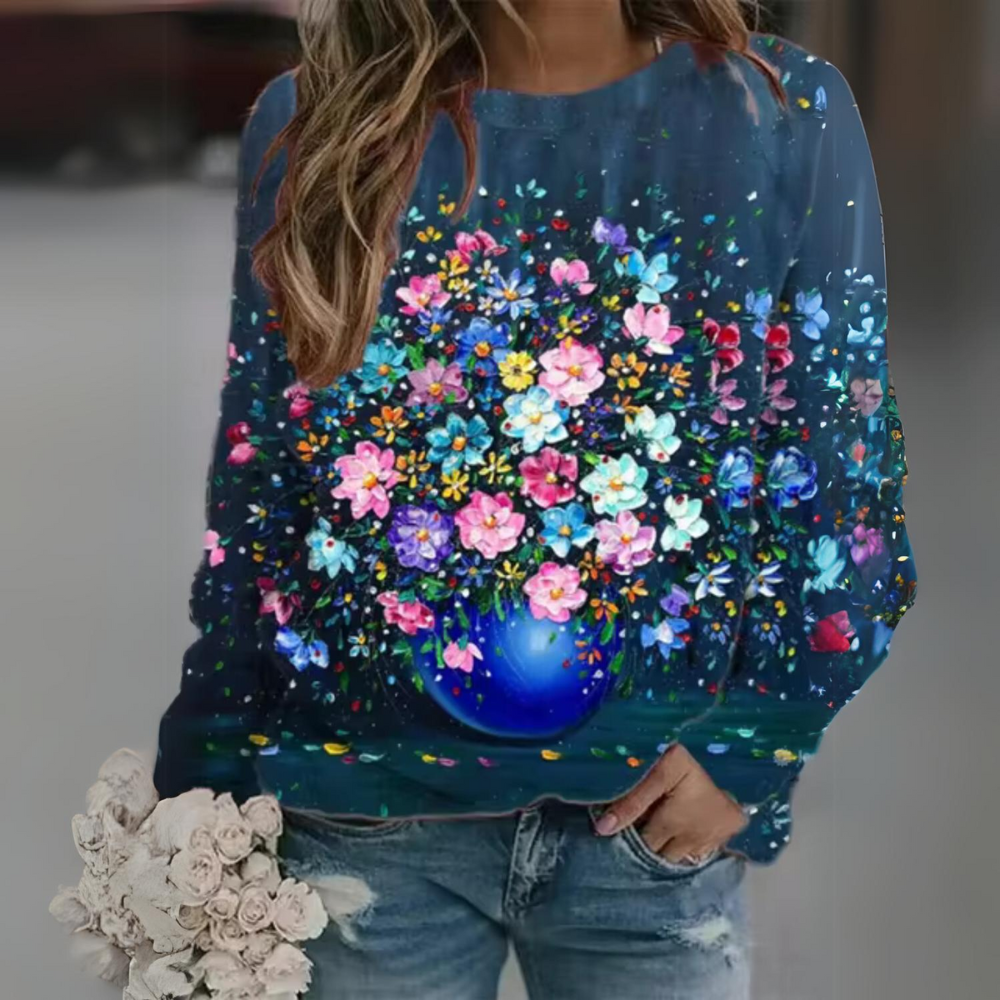 Zephyrine - Manica lunga floreale casual
