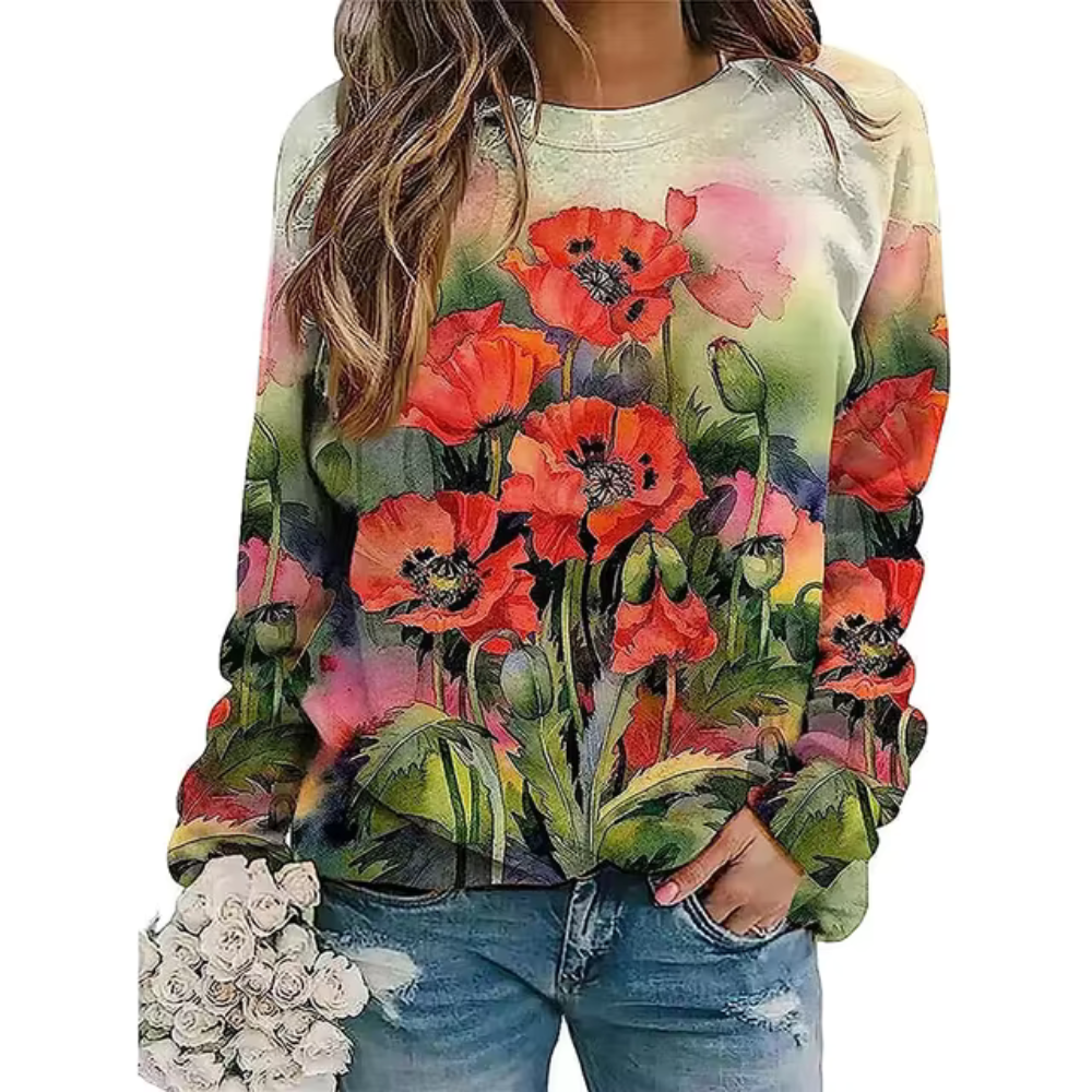 Zephyrine - Manica lunga floreale casual