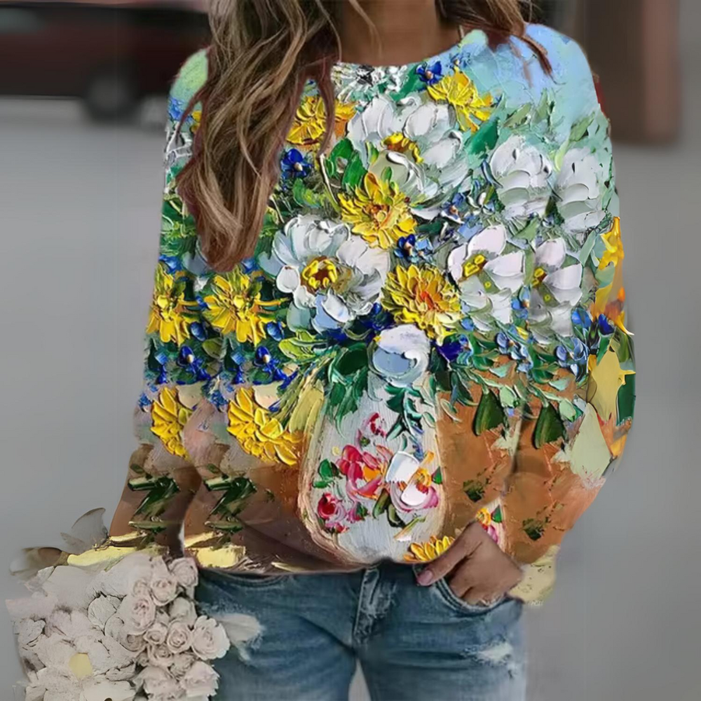 Zephyrine - Manica lunga floreale casual