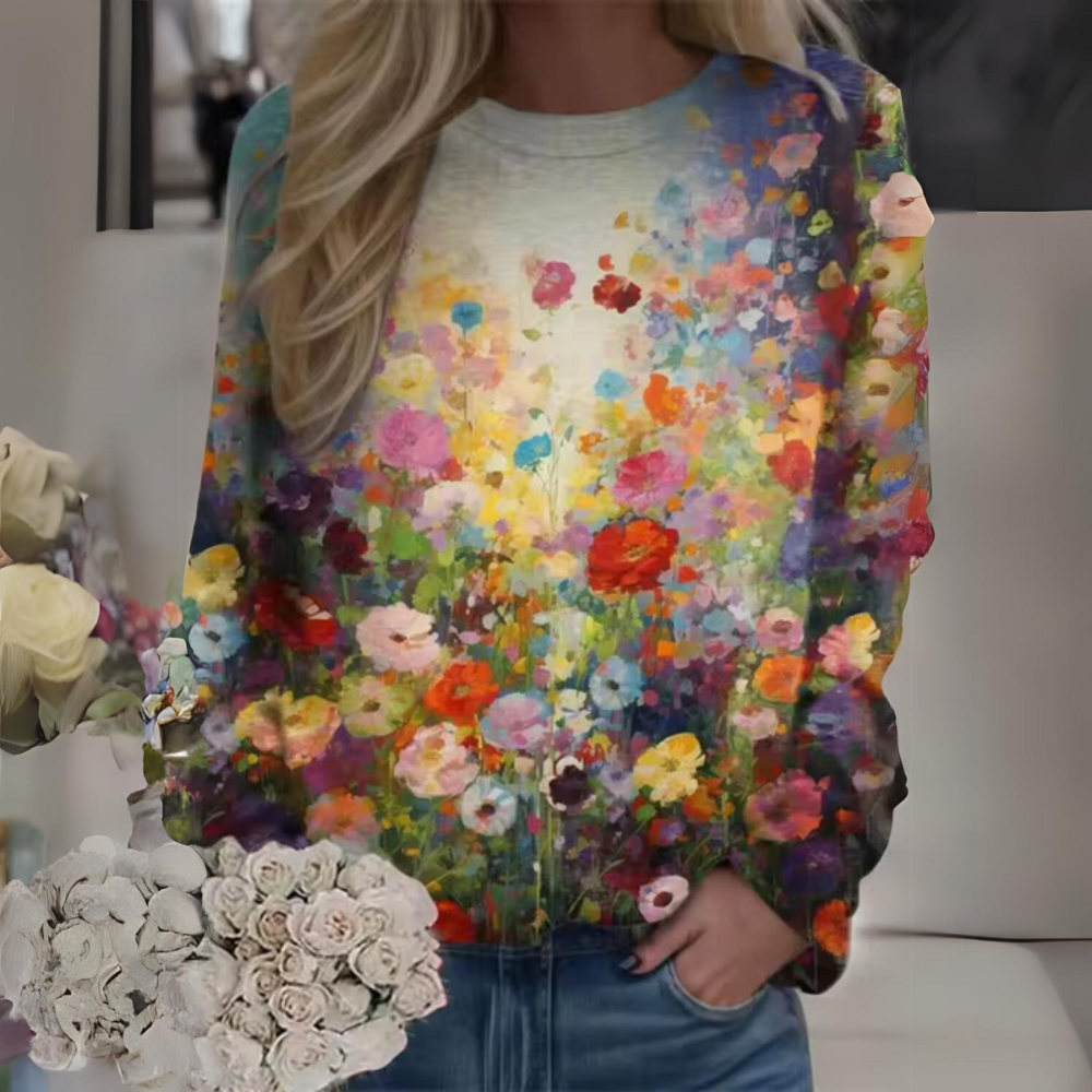 Zephyrine - Manica lunga floreale casual