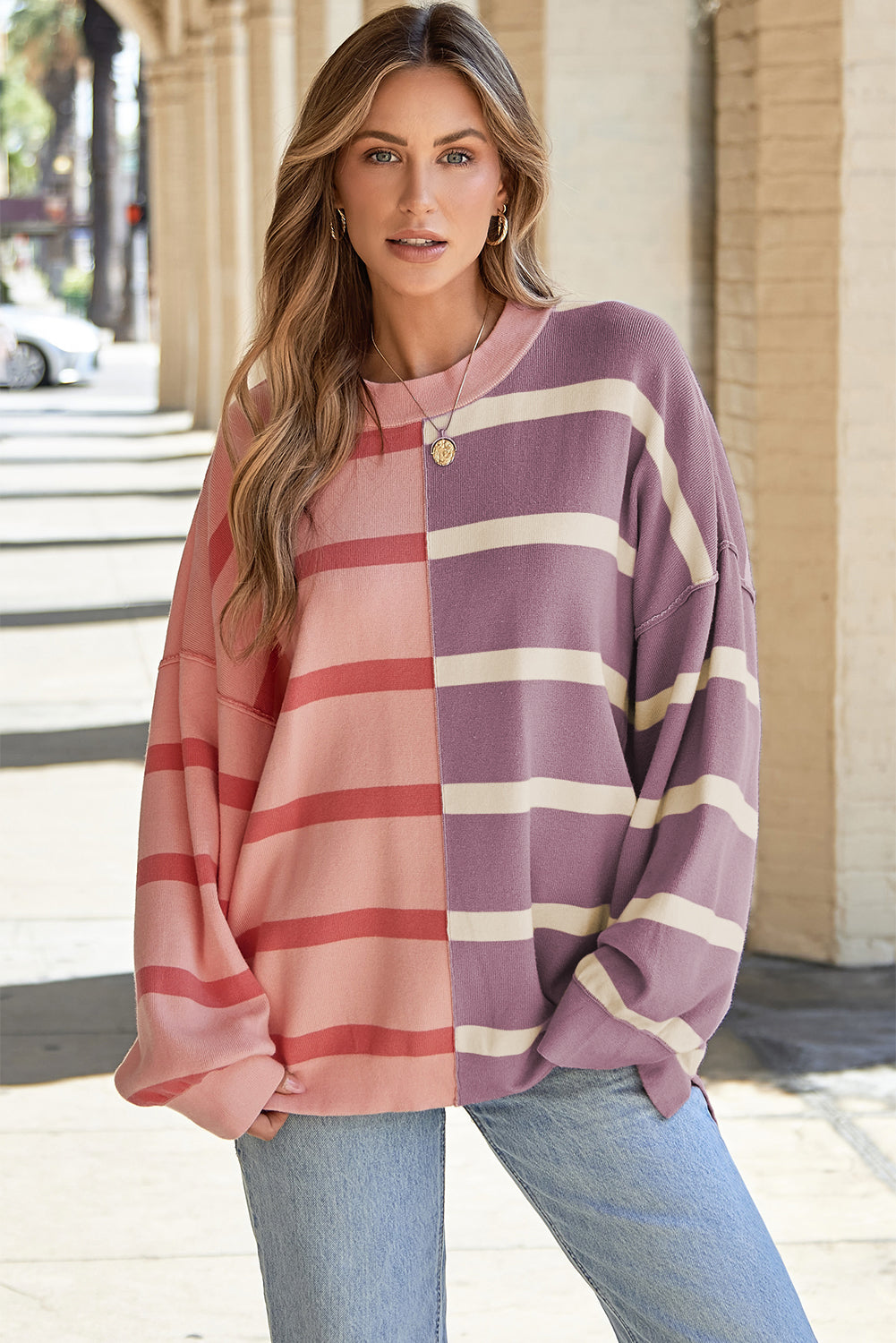 Lourdes | Maglia oversize di tendenza con colori a contrasto