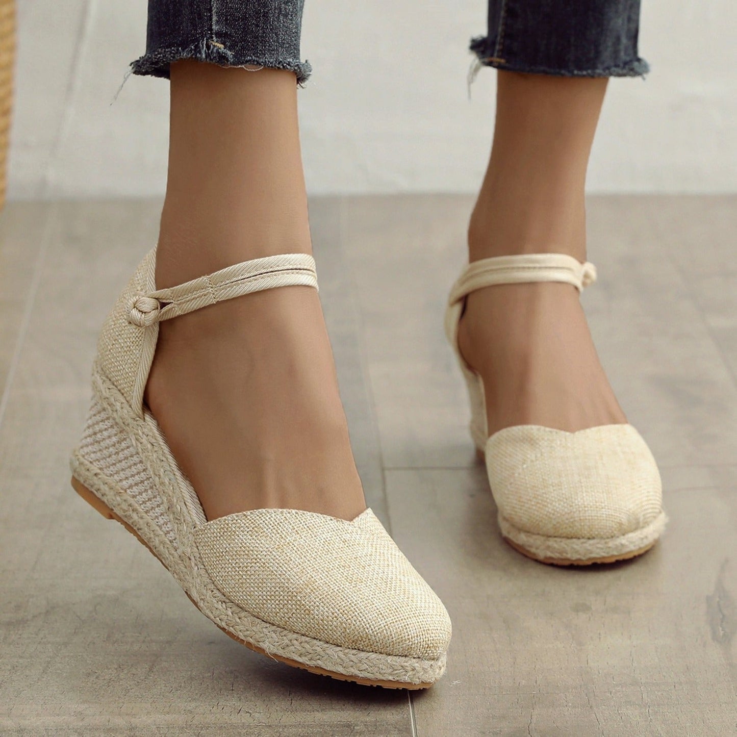 Eva | Espadrillas in tela con cinturino alla caviglia