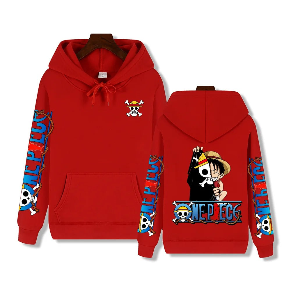 Luffy - Felpa con cappuccio da uomo in stile creativo