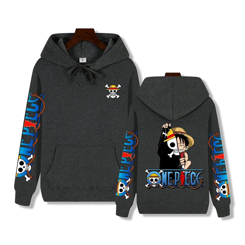 Luffy - Felpa con cappuccio da uomo in stile creativo