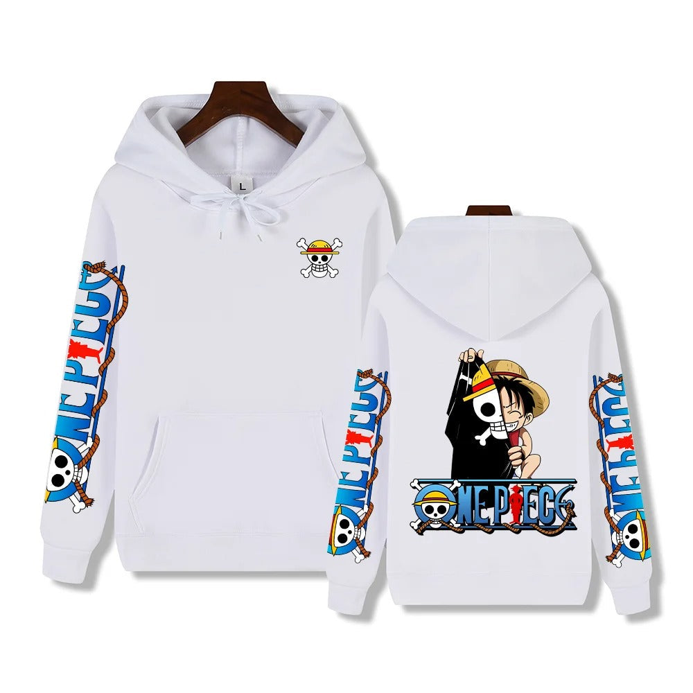 Luffy - Felpa con cappuccio da uomo in stile creativo