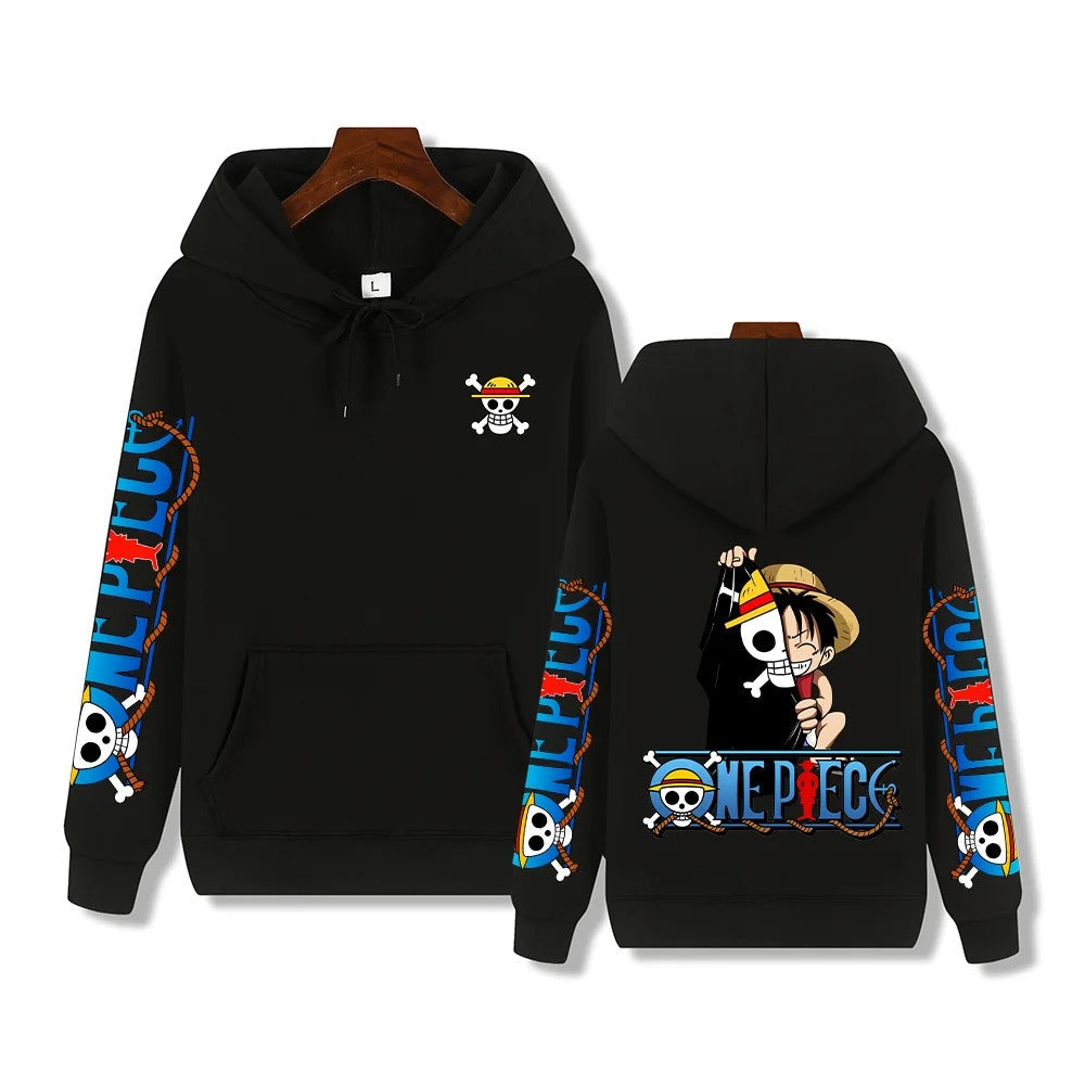 Luffy - Felpa con cappuccio da uomo in stile creativo