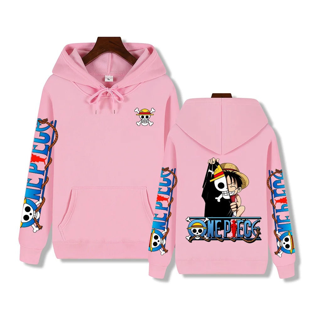 Luffy - Felpa con cappuccio da uomo in stile creativo