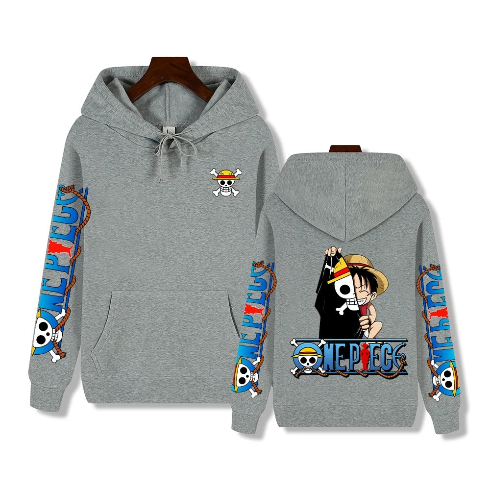 Luffy - Felpa con cappuccio da uomo in stile creativo