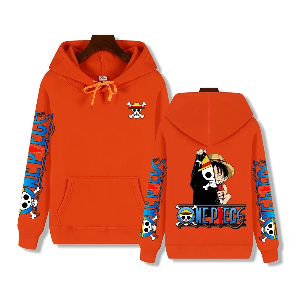 Luffy - Felpa con cappuccio da uomo in stile creativo