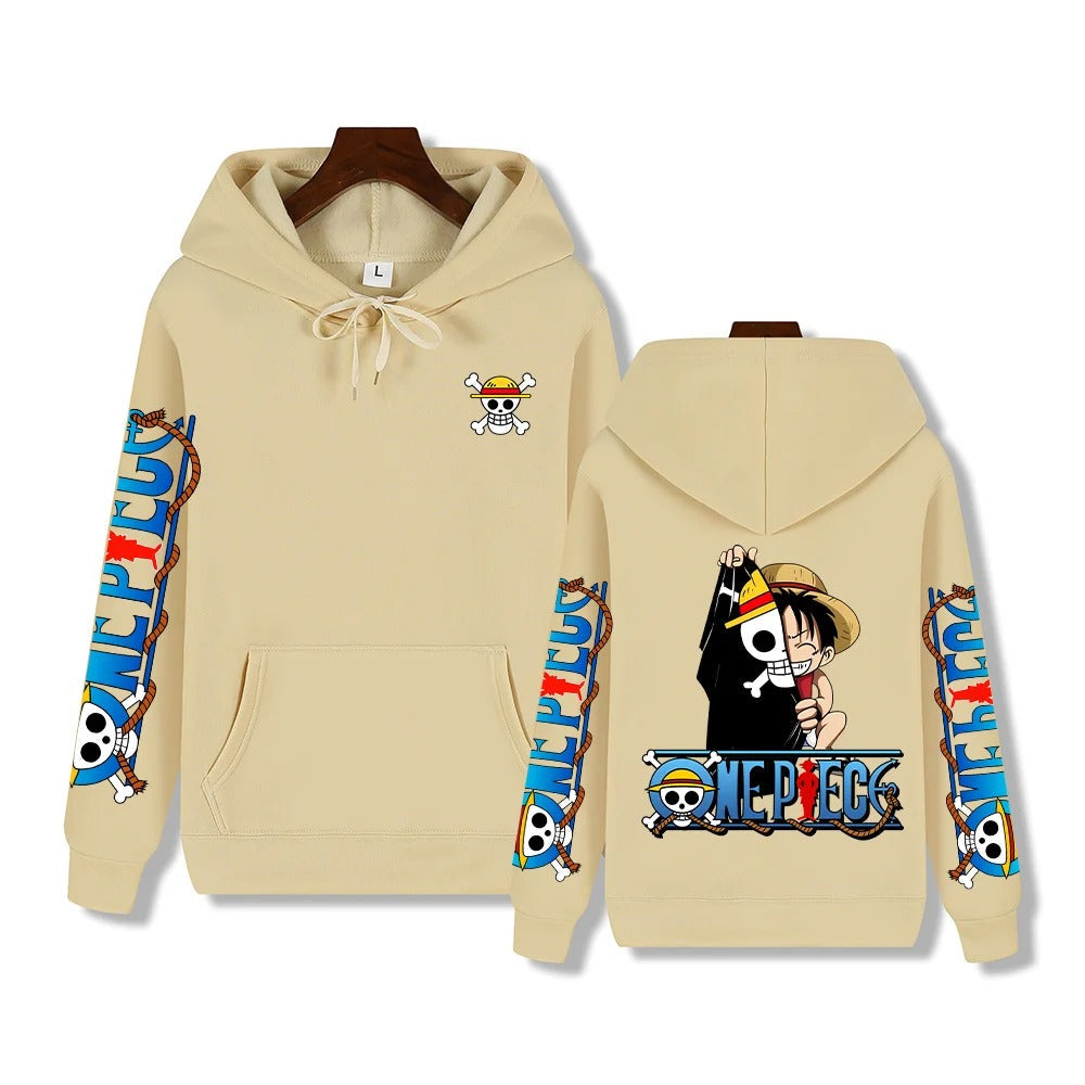 Luffy - Felpa con cappuccio da uomo in stile creativo