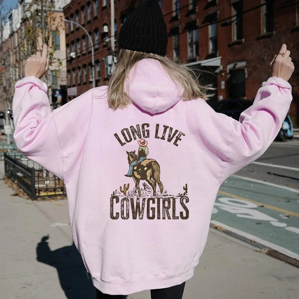 Dakota - Felpa oversize da donna con cappuccio da cowgirl