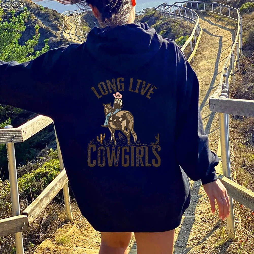 Dakota - Felpa oversize da donna con cappuccio da cowgirl