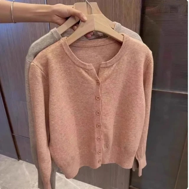 Maglia corta in cashmere indaco da donna